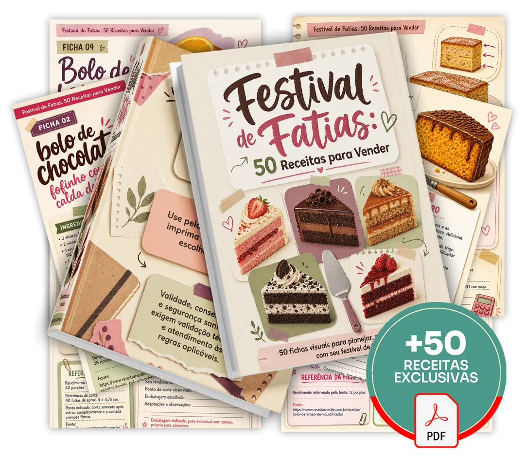 Festival de Fatias: 50 Receitas para Vender — tudo o que está incluso