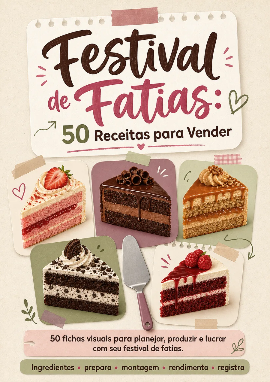 Página real do material Festival de Fatias: 50 Receitas para Vender
