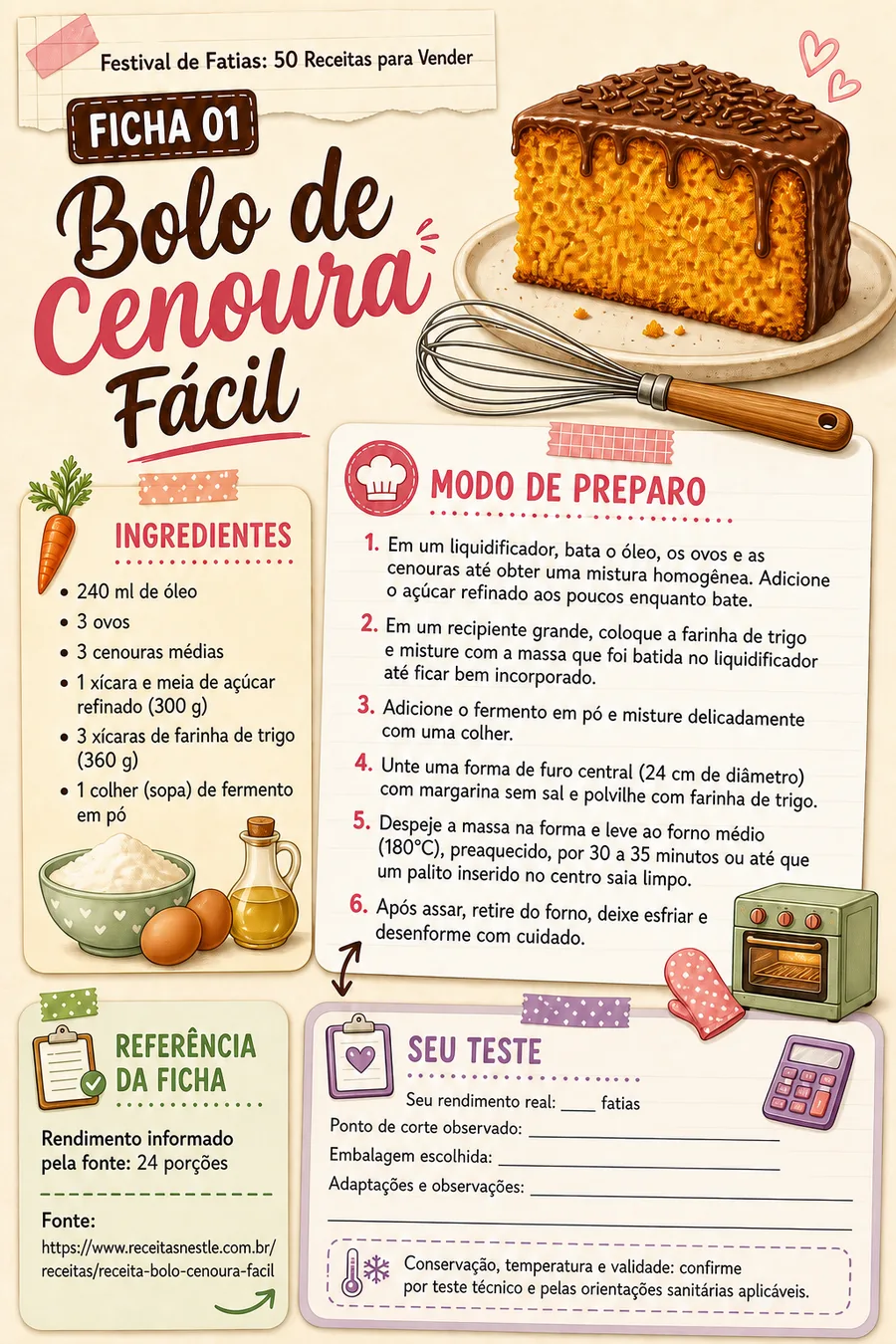Página real do material Festival de Fatias: 50 Receitas para Vender
