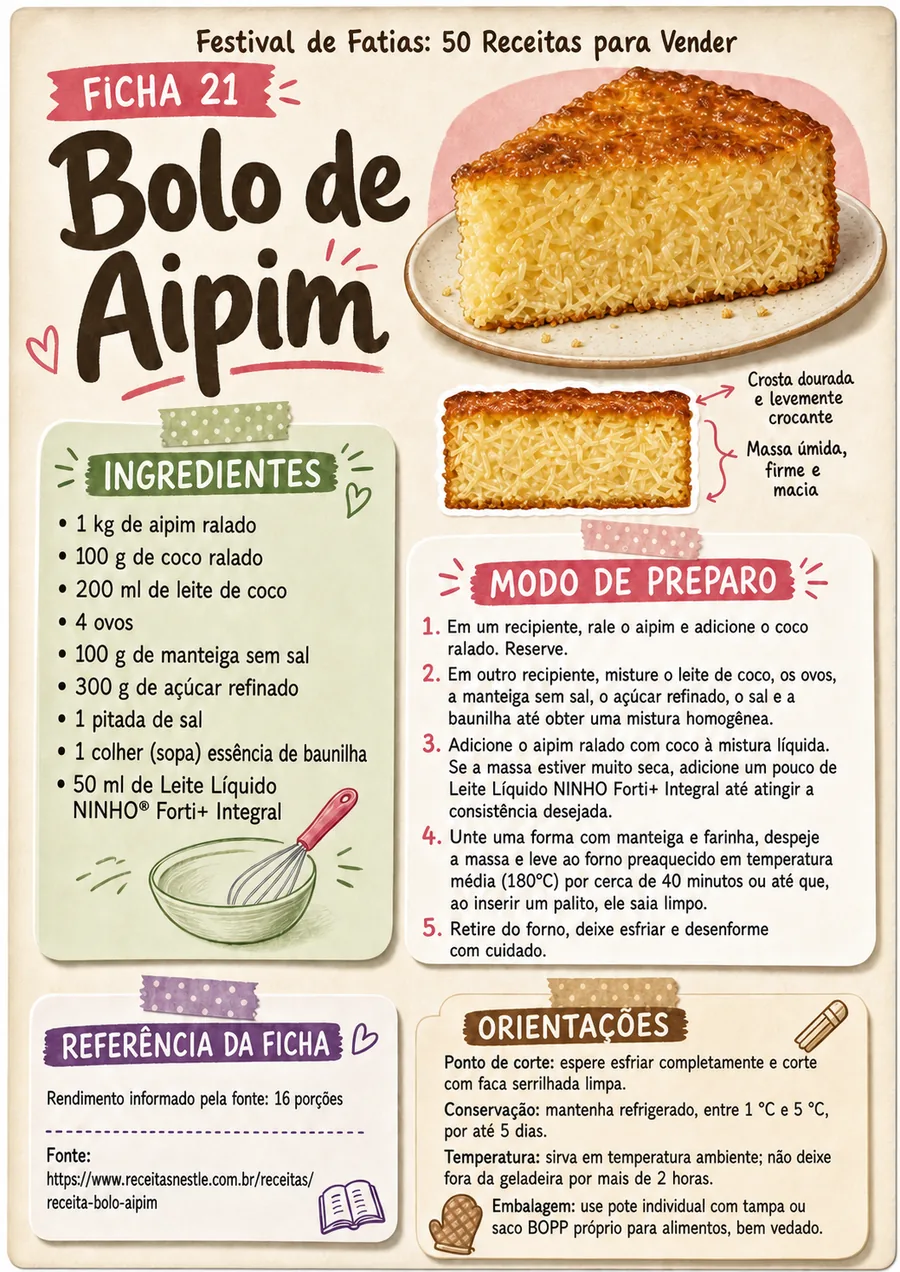 Página real do material Festival de Fatias: 50 Receitas para Vender