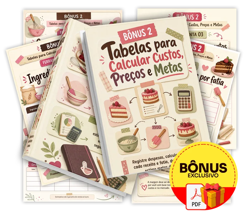Bônus incluso no plano completo do Festival de Fatias: 50 Receitas para Vender